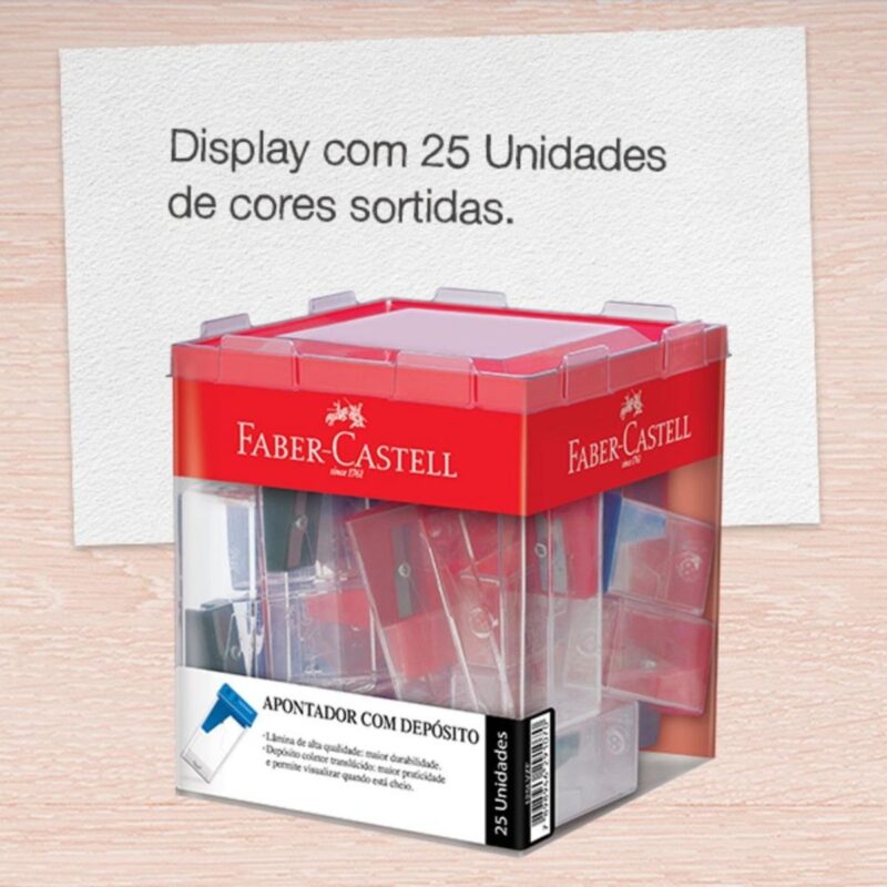 Apontador com Depósito 25 Un - Faber-Castell - 3 Apontador com Depósito 25 Un - Faber-Castell - 3