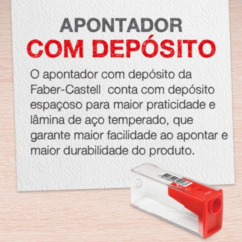 Apontador com Depósito 25 Un - Faber-Castell - 5 Apontador com Depósito 25 Un - Faber-Castell - 5