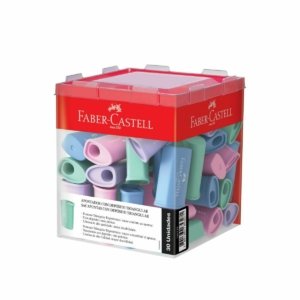 Apontador com Depósito Triangular Tons Pastel 30 Un - Faber-Castell - 1