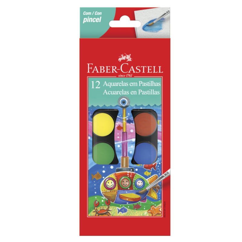 Aquarela em Pastilha 12 Cores – Faber-Castell - 1