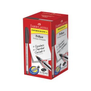Caneta Esferográfica Trilux 1.0mm Preta 50 Un – Faber-Castell - 1
