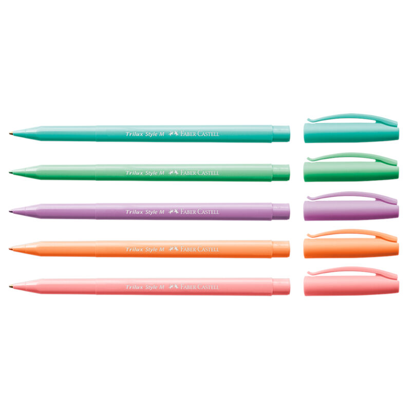 Caneta Esferográfica Trilux Style Colors 1.0mm Tons Pastel 5 Un – Faber-Castell - 3 Caneta Esferográfica Trilux Style Colors 1.0mm Tons Pastel 5 Un – Faber-Castell - 3