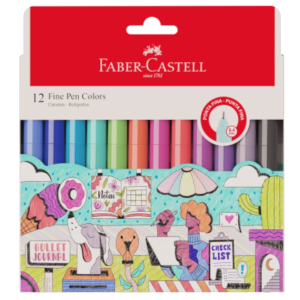 Caneta Fine Pen Colors 0.4mm 12 Cores – Faber-Castell - 1 - SLIDE
