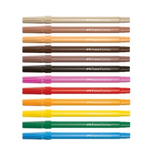 Canetinha Hidrográfica Caras e Cores 6 Cores + 6 Tons Pele - Faber-Castell - 2