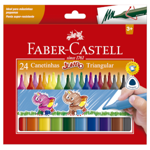 Canetinha Hidrográfica Jumbo Triangular 24 Cores – Faber-Castell - 1 - SLIDE