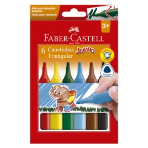 Canetinha Hidrográfica Jumbo Triangular 6 Cores – Faber-Castell - 1