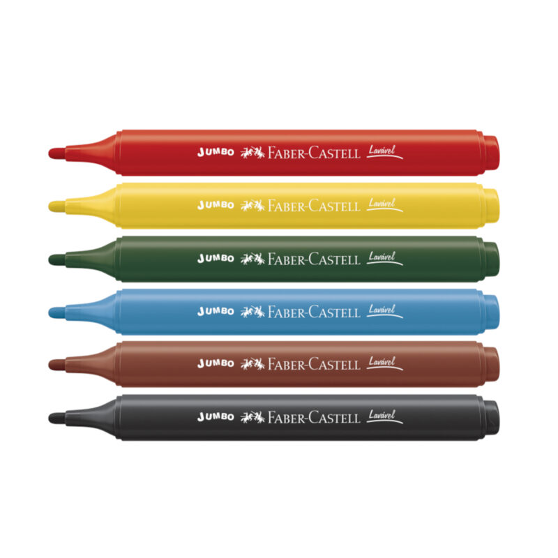 Canetinha Hidrográfica Jumbo Triangular 6 Cores – Faber-Castell - 2 Canetinha Hidrográfica Jumbo Triangular 6 Cores – Faber-Castell - 2