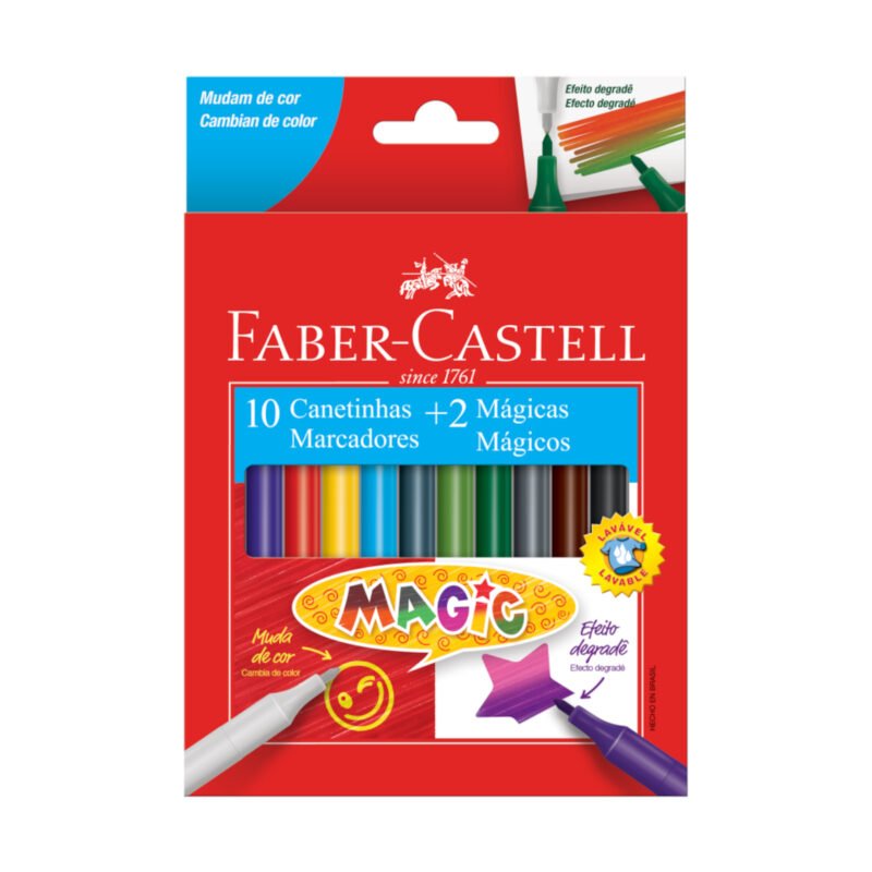 Canetinha Hidrográfica Magic 10 Cores + 2 Mágicas - Faber-Castell - 1