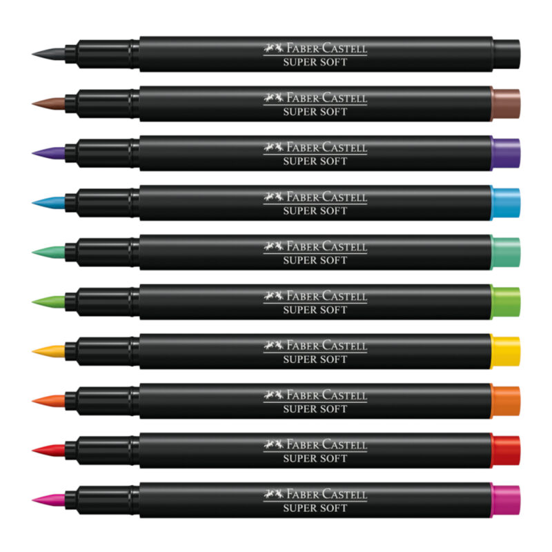 Canetinha Hidrográfica SuperSoft BrushPen 10 Cores – Faber-Castell - 3 Canetinha Hidrográfica SuperSoft BrushPen 10 Cores – Faber-Castell - 3