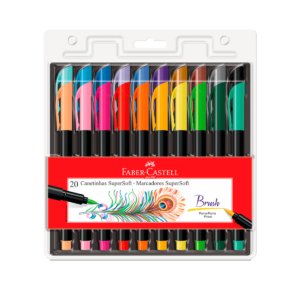 Canetinha Hidrográfica SuperSoft BrushPen 20 Cores – Faber-Castell - 1