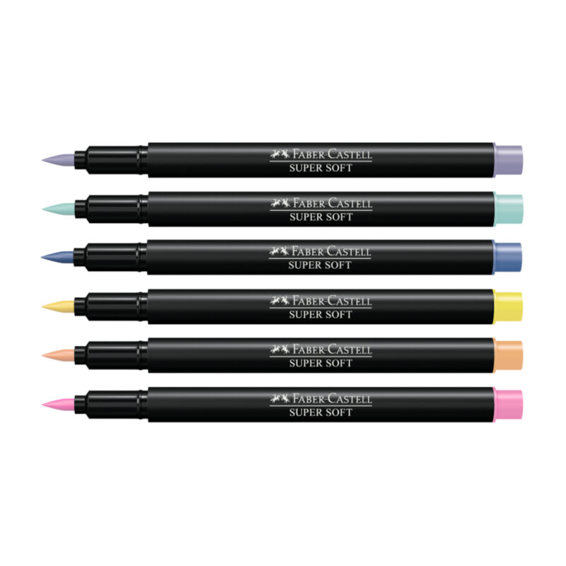 Canetinha Hidrográfica SuperSoft BrushPen 6 Cores Tons Pastel – Faber-Castell - 2 Canetinha Hidrográfica SuperSoft BrushPen 6 Cores Tons Pastel – Faber-Castell - 2