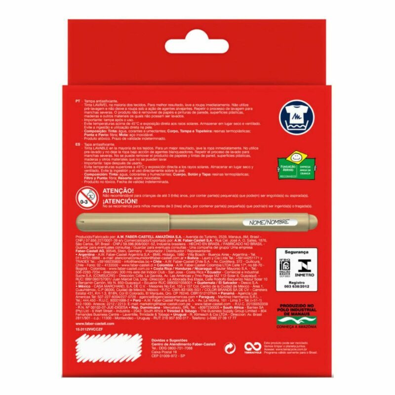 Canetinha Hidrográfica Vai e Vem 12 Cores Tons Pele - Faber-Castell - 2 Canetinha Hidrográfica Vai e Vem 12 Cores Tons Pele - Faber-Castell - 2