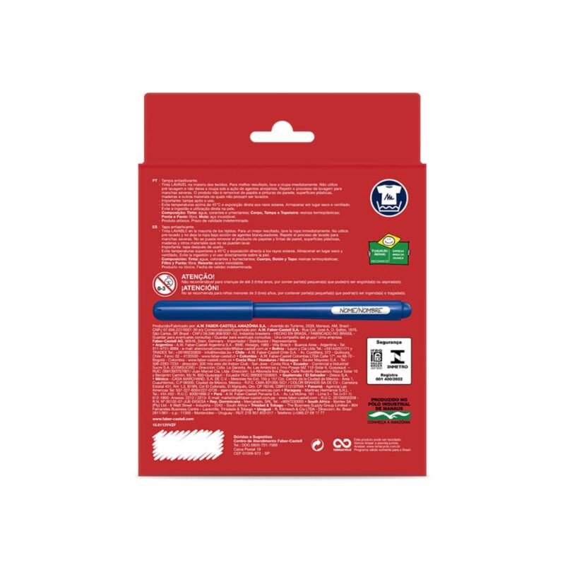 Canetinha Hidrográfica Vai e Vem 12 Cores – Faber-Castell - 2 Canetinha Hidrográfica Vai e Vem 12 Cores – Faber-Castell - 2