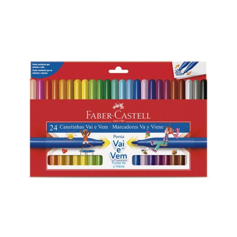 Canetinha Hidrográfica Vai e Vem 24 Cores – Faber-Castell - 1