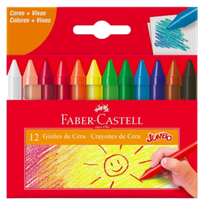 Giz de Cera Jumbo 12 Cores - Faber-Castell - 1 - SLIDE