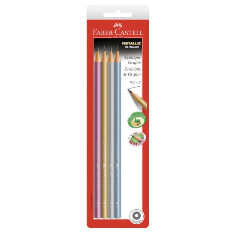 Lápis Grafite Eco Redondo Max Metallic Nº2 4 Un - Faber-Castell - 1