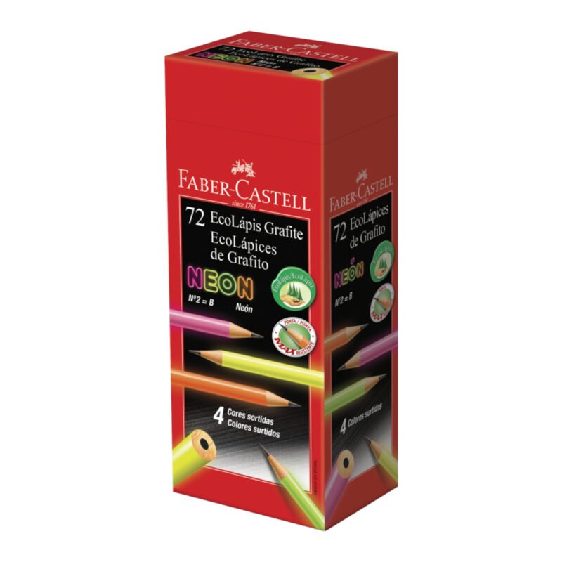 Lápis Grafite Eco Redondo Max Neon Nº2 72 Un - Faber-Castell - 1