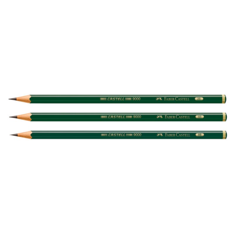Lápis Grafite Eco Sextavado Castell 9000 2B 6B 8B – Faber-Castell - 1