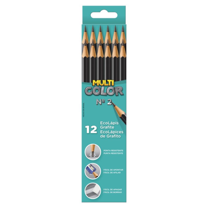 Lápis Grafite Eco Sextavado Multicolor Nº2 12 Un - Faber-Castell - 1