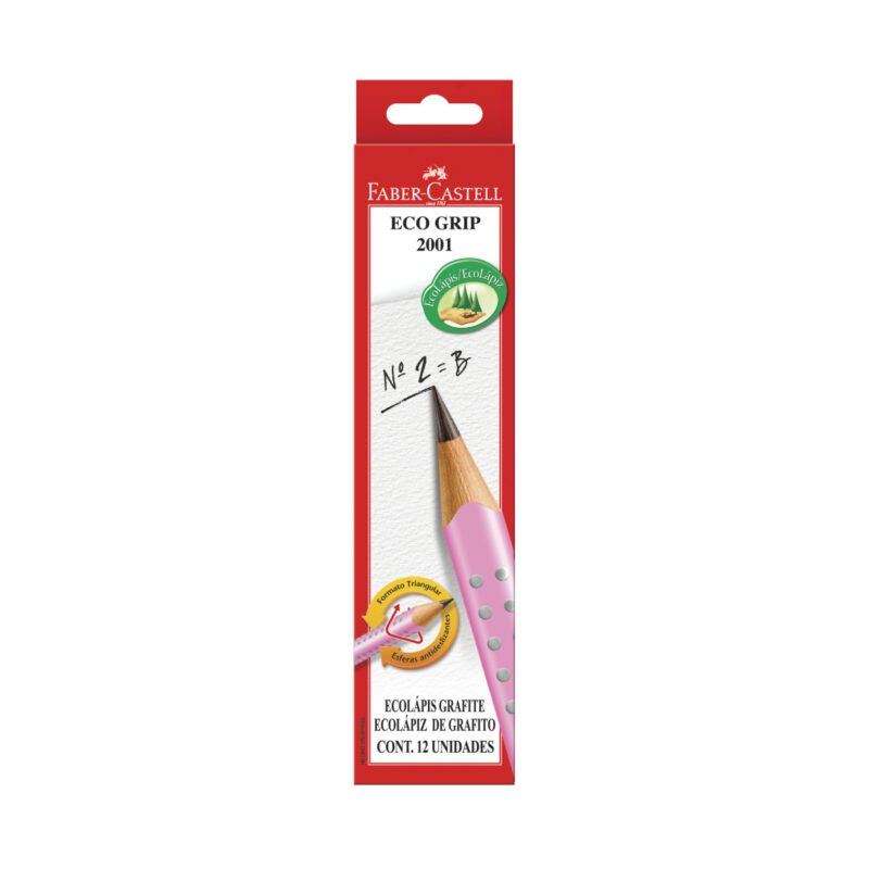 Lápis Grafite Eco Triangular Grip 2001 Rosa 12 Un - Faber-Castell - 1