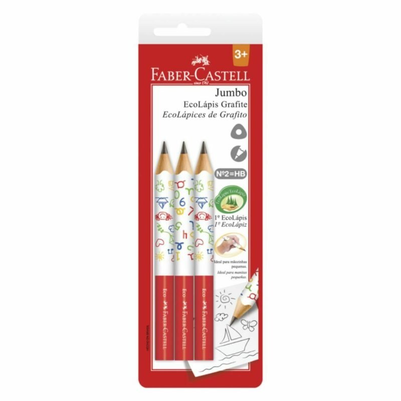 Lápis Grafite Eco Triangular Jumbo Nº2 3 Un - Faber-Castell - 1