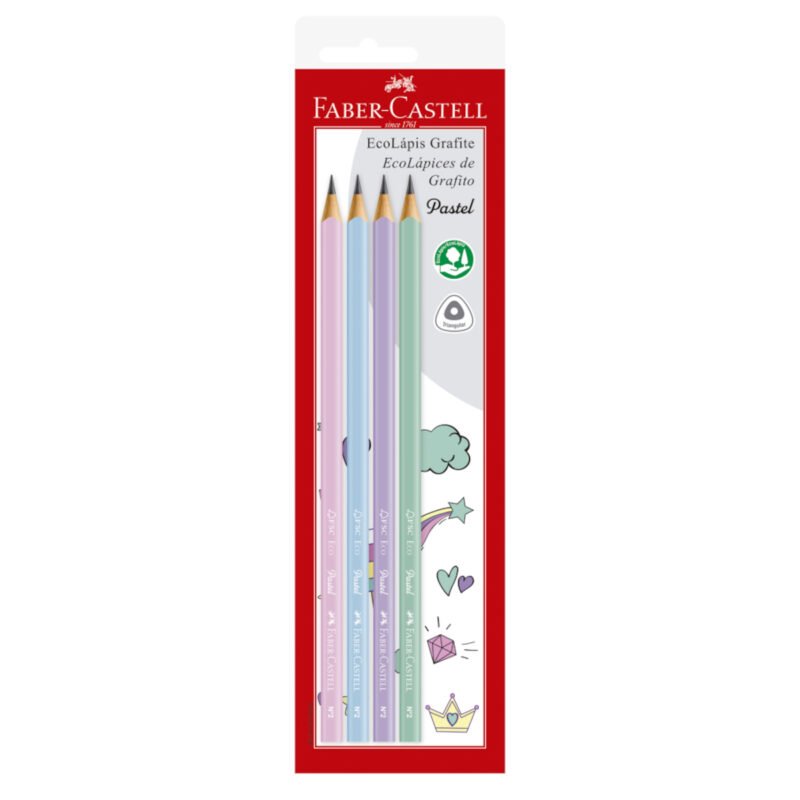 Lápis Grafite Eco Triangular Max Tons Pastel Nº2 4 Un - Faber-Castell - 1