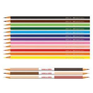 Lápis de Cor Eco Caras e Cores 12 Cores Sextavado + 6 Tons Pele - Faber-Castell - 2