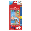 Lápis de Cor Eco Redondo Bicolor 24 Cores + 2 Lápis + Apontador + Borracha - Faber-Castell - 1