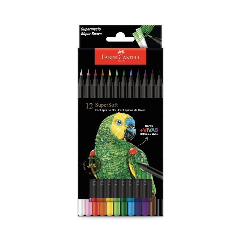 Lápis de Cor Eco Redondo SuperSoft 12 Cores - Faber-Castell - 1
