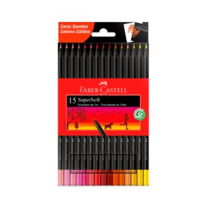Lápis de Cor Eco Redondo SuperSoft 15 Cores Quentes – Faber-Castell - 1