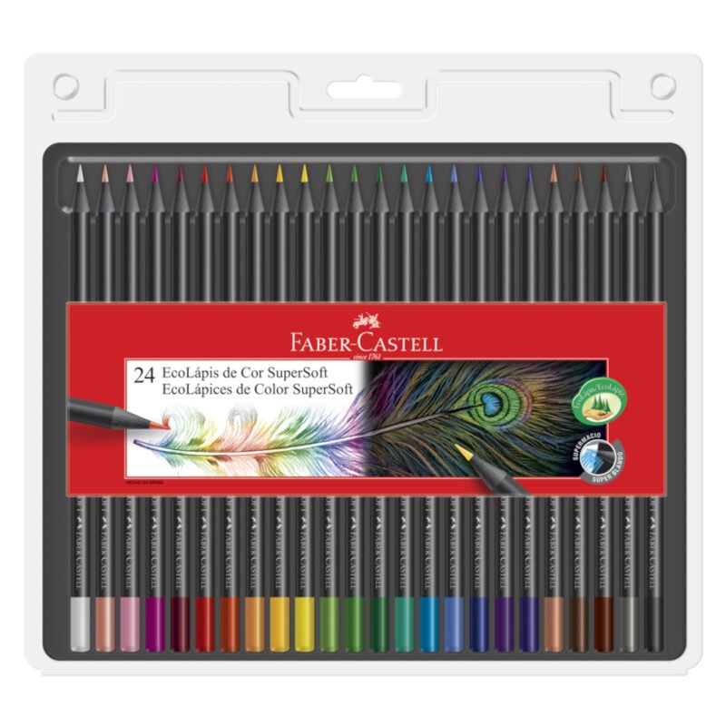 Lápis de Cor Eco Redondo SuperSoft 24 Cores - Faber-Castell - 1