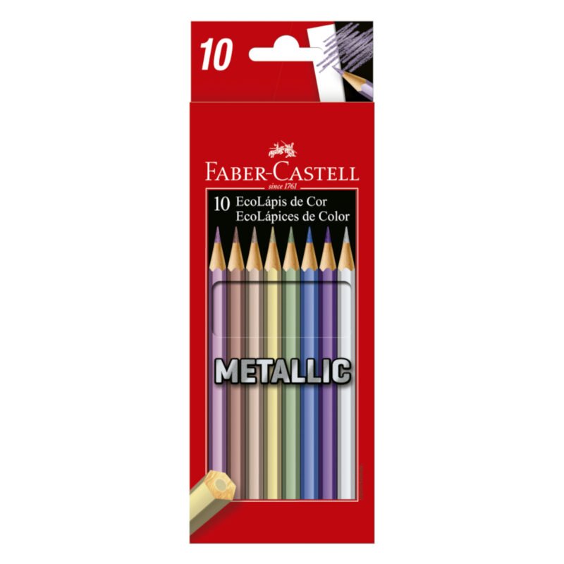 Lápis de Cor Eco Sextavado Metallic 10 Cores - Faber-Castell - 1