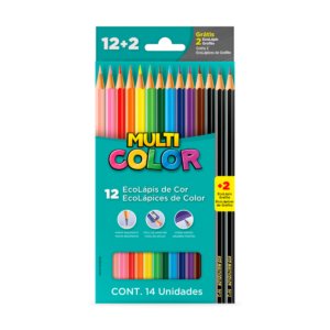 Lápis de Cor Eco Sextavado Multicolor 12 Cores + 2 Lápis – Faber-Castell - 1