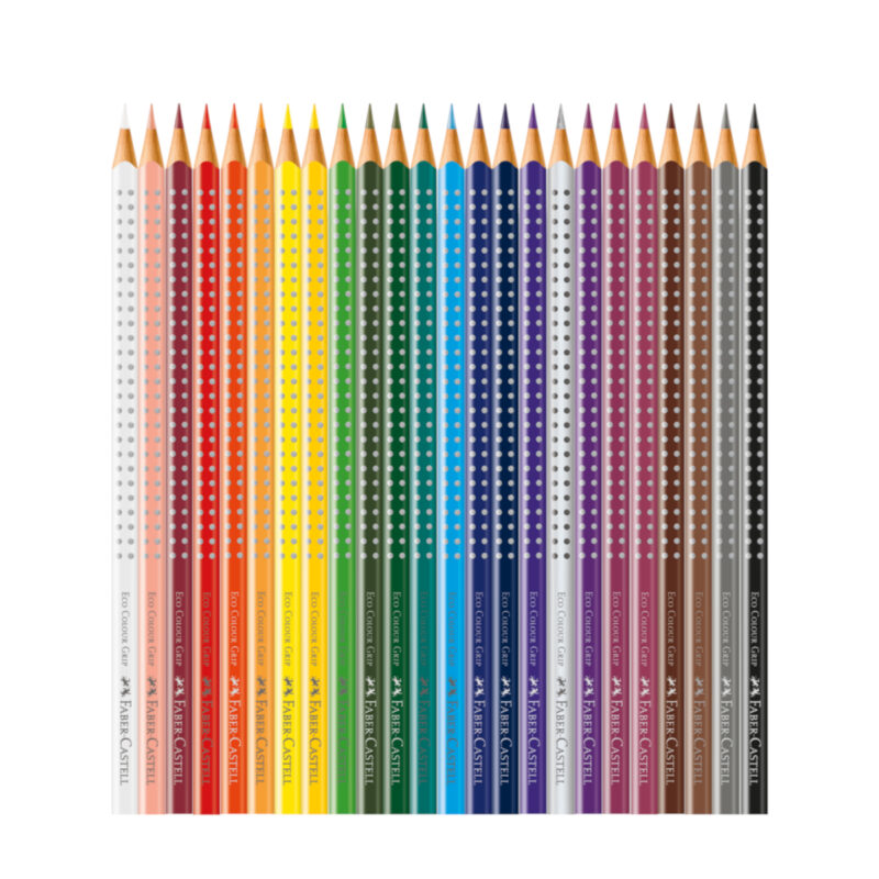 Lápis de Cor Eco Triangular Grip 24 Cores Estojo Metálico Exclusivo - Faber-Castell - 2 Lápis de Cor Eco Triangular Grip 24 Cores Estojo Metálico Exclusivo - Faber-Castell - 2