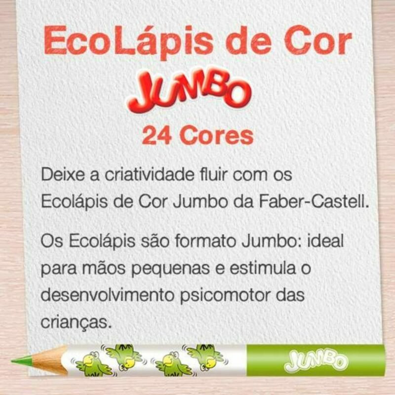 Lápis de Cor Eco Triangular Jumbo 24 Cores + Apontador - Faber-Castell - 5