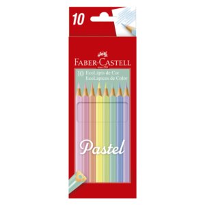 Lápis de Cor Eco Triangular Pastel 10 Cores - Faber-Castell - 1