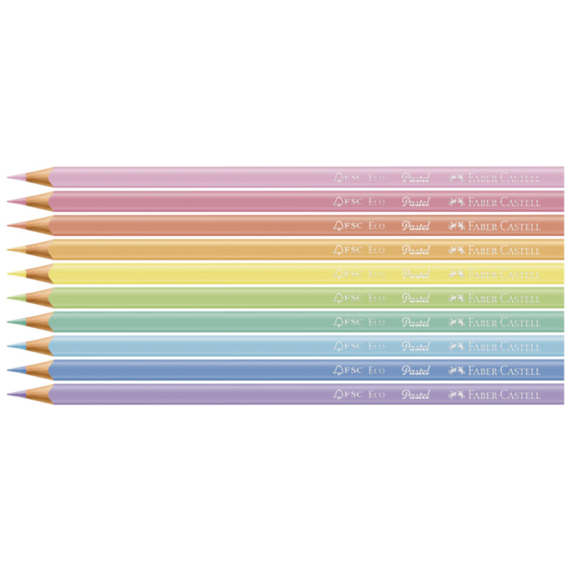 Lápis de Cor Eco Triangular Pastel 10 Cores - Faber-Castell - 2 Lápis de Cor Eco Triangular Pastel 10 Cores - Faber-Castell - 2