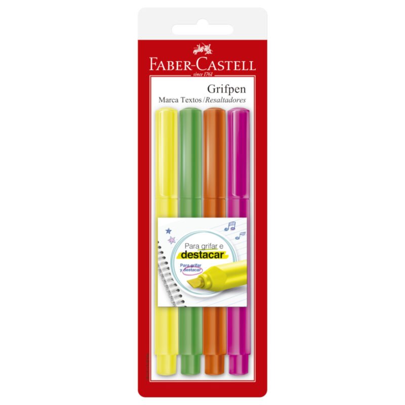 Marca Texto Grifpen 4 Cores – Faber-Castell - 1