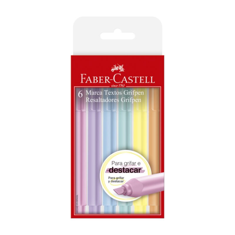 Marca Texto Grifpen Tons Pastel 6 Cores – Faber-Castell - 1