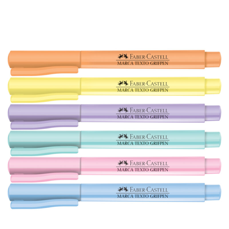 Marca Texto Grifpen Tons Pastel 6 Cores – Faber-Castell - 2 Marca Texto Grifpen Tons Pastel 6 Cores – Faber-Castell - 2