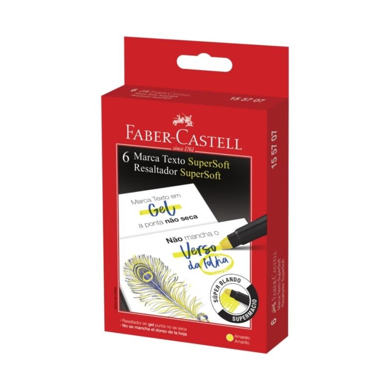 Marca Texto SuperSoft Gel Amarelo 6 Un - Faber-Castell - 1
