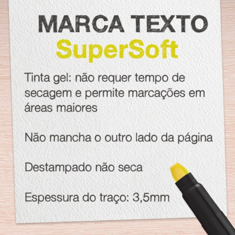 Marca Texto SuperSoft Gel Amarelo 6 Un - Faber-Castell - 4 Marca Texto SuperSoft Gel Amarelo 6 Un - Faber-Castell - 4