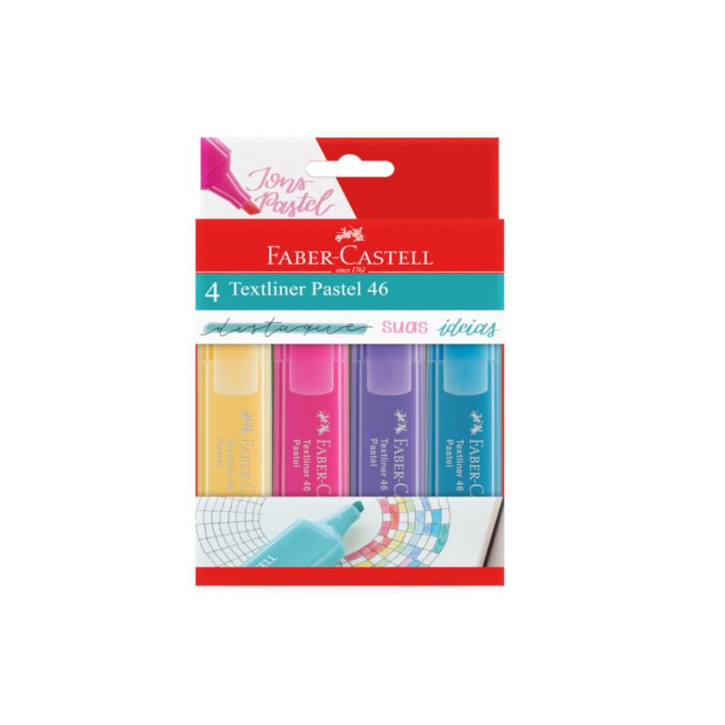 Marca Texto Textliner Pastel 46 4 Cores – Faber-Castell - 1